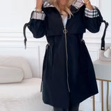 Veste Trenchcoat Avec Caractéristique Capuche