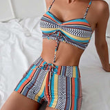 maillot de bain trois pièces bikini imprimé vacances