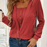 Pull Faux Deux-Pièces Tricoté