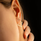 Boucles d'oreilles simples et élégantes en forme de diamant