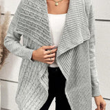 Pull décontracté de couleur unie fendu