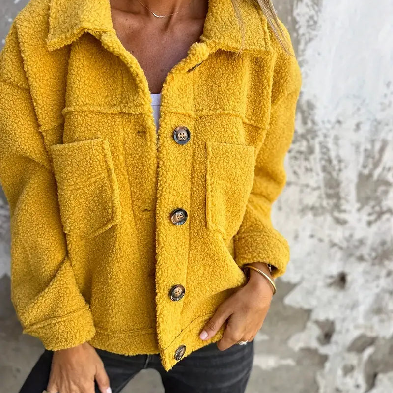 Yasmine | Manteau d’hiver en peluche à manches longues pour femme