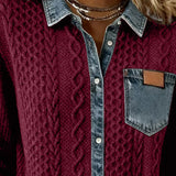 Chemise Manches Longues À Patchwork Jean