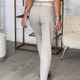 Pantalon patchwork irrégulier à poches de couleur unie à la mode