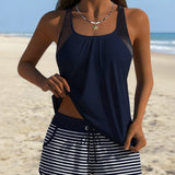 Tankini Simple Rayé Boxer