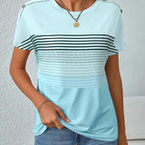 T-Shirt À Manches Courtes Imprimé Rayé