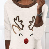 Pull décontracté col rond motif Noël
