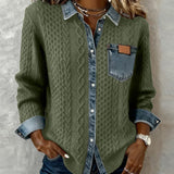 Chemise Manches Longues À Patchwork Jean