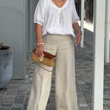 Ensemble Décolleté en V Pantalons Décontractés