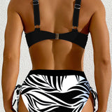 Bikini Deux Pièces Imprimé Taille Haute