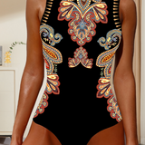 Maillot de Bain Paisley Sans Manches Monopièce