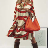 Robe imprimée design col rond