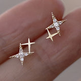 Boucles d'oreilles étoile en argent massif