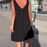 Robe Sans Manches Unie Shift