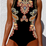 Maillot de Bain Paisley Sans Manches Monopièce