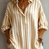 Blouse Rayée Ample À Col
