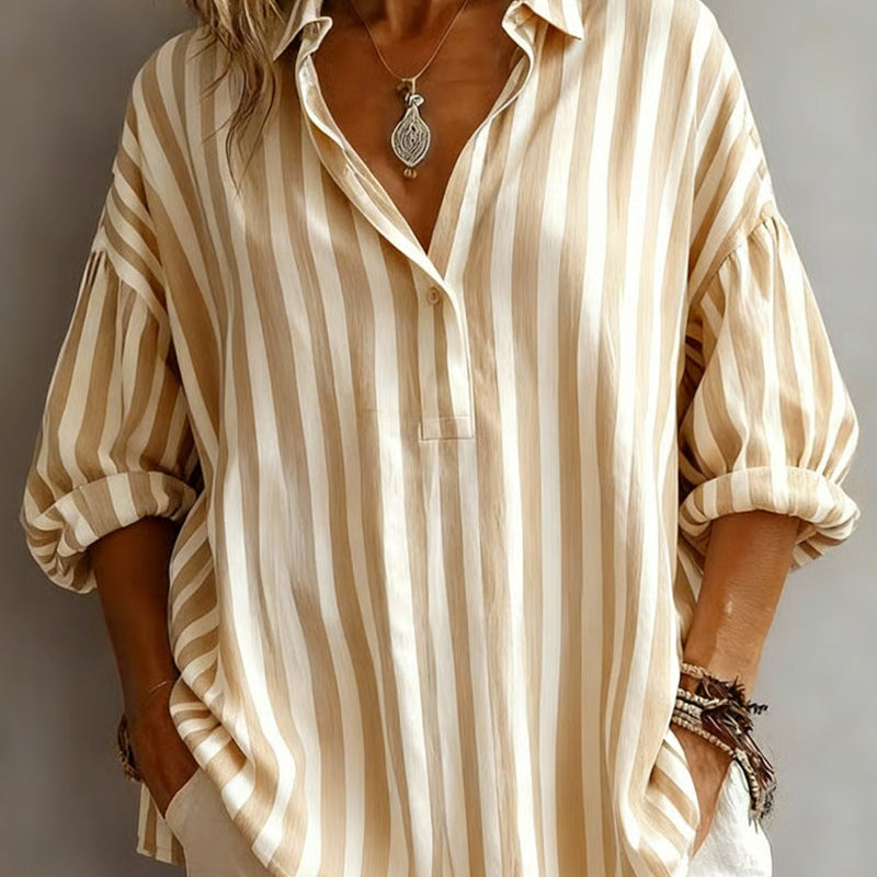 Blouse Rayée Ample À Col