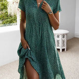 Robe florale décontractée à revers
