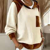 Sweat Color Block Décontracté À Capuche