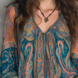 Blouse À Col V De Style Bohème À Manches Évasées
