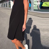 Robe Sans Manches Unie Shift