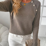 Pull Bouton Décoré Manche Raglan