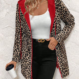 Manteau Avec Capuche Reversible Imprimé Léopard