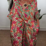 Robe À Col En V Avec Imprimé Torsadé