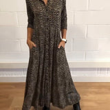 Robe imprimée avec poches à revers