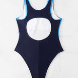 Maillot de bain une pièce tendance aux couleurs contrastées