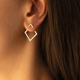 Boucles d'oreilles simples et élégantes en forme de diamant