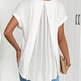 T-Shirt À Manches Courtes Uni Patchwork