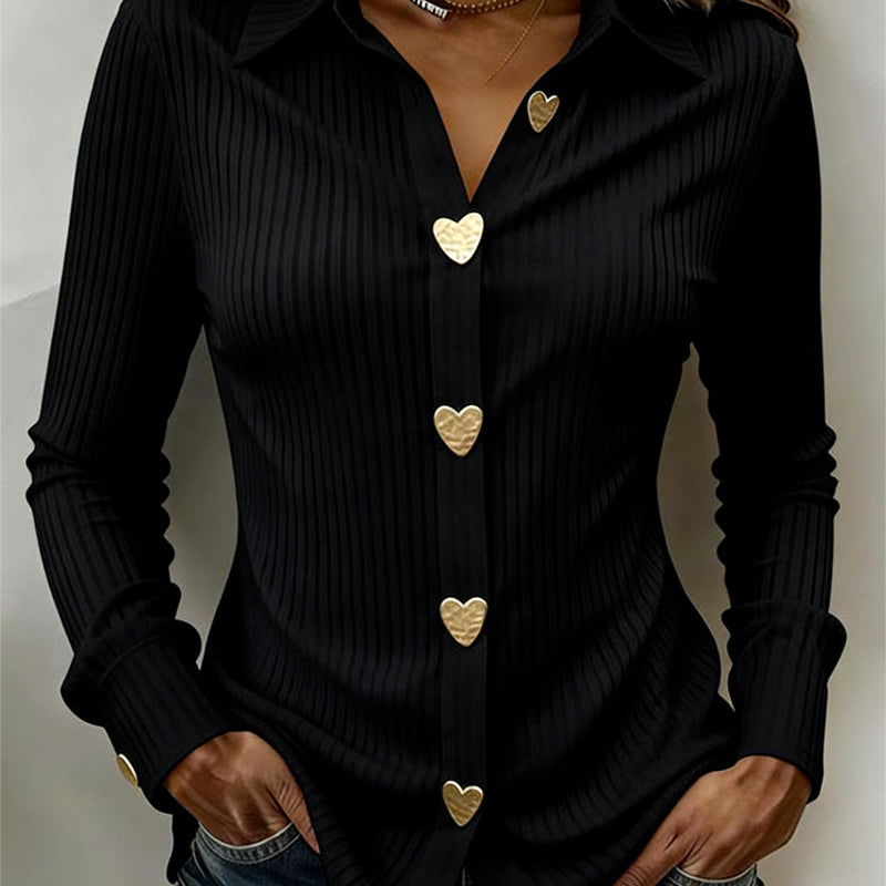 Chemise Boutonnage En Forme De Cœur Col