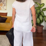 Costume Coton Et Lin Couleur Unie Pantalon Décontracté