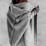 Cardigan simple à capuche de couleur unie avec motif chauve-souris