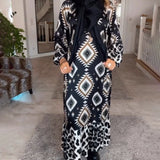 Robe à imprimé géométrique à manches longues