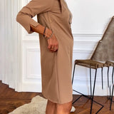 Robe droite élégante à manches longues