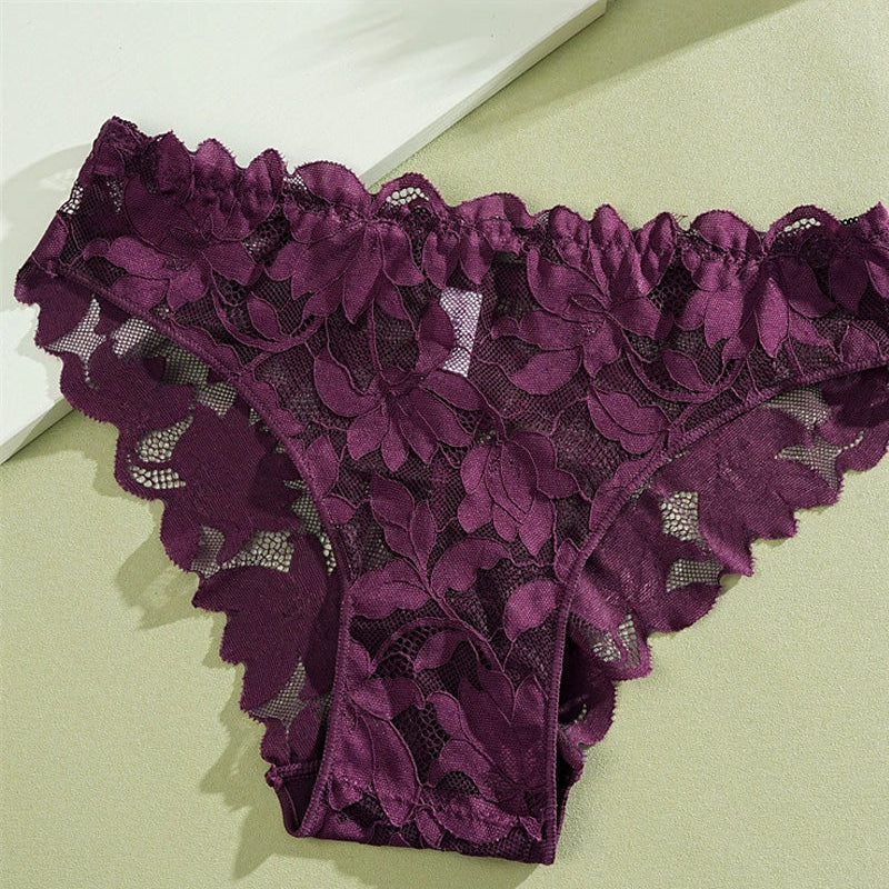 Culotte Femme En Dentelle Semi-Transparente