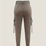 Pantalon Cargo Uni Fermeture Éclair