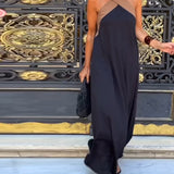 Robe Elegante Croix Dos Sans Dos Avec Couleur Contrastée