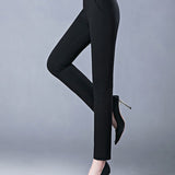 Pantalon taille haute décontracté avec poches
