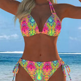 Bikini Coloré Licou Impression