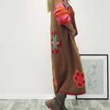 Cardigan long décontracté à motifs floraux