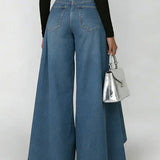 Pantalon Élégant Jambe Large
