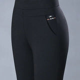 Pantalon taille haute décontracté avec poches