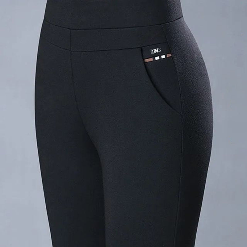Pantalon taille haute décontracté avec poches