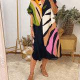Robe décontractée à imprimé feuilles colorées