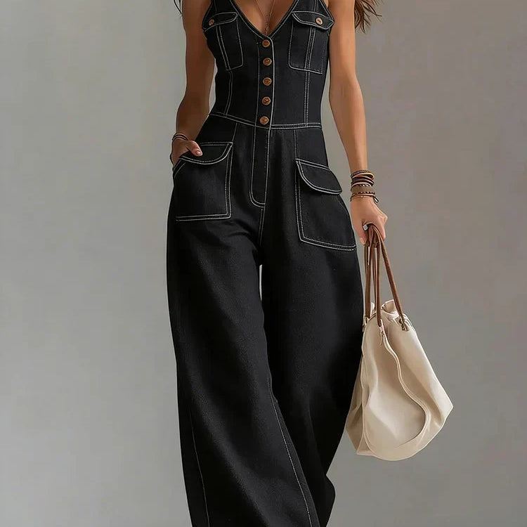 Octavie | Combinaison en denim ample
