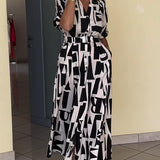 Robe à imprimé géométrique et coupe ample