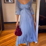 Robe taille basse de couleur unie